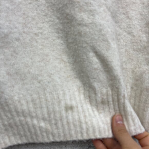 H&M Beige / Off White Off The Shoulder Wool Blend Knit Chumky Sweater Size M - Picture 6 of 16